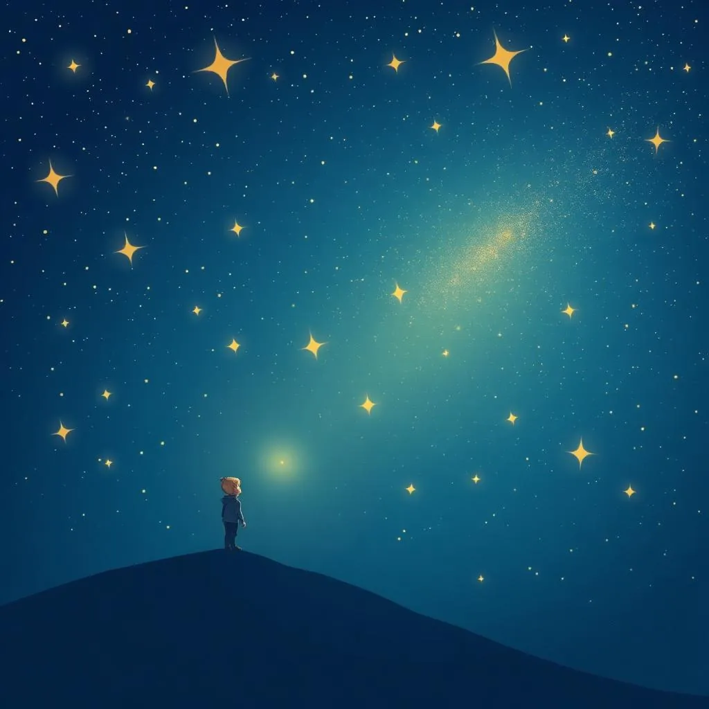 一个迷路的孩子被星星照亮 - 爆料吃瓜 404 安抚插画